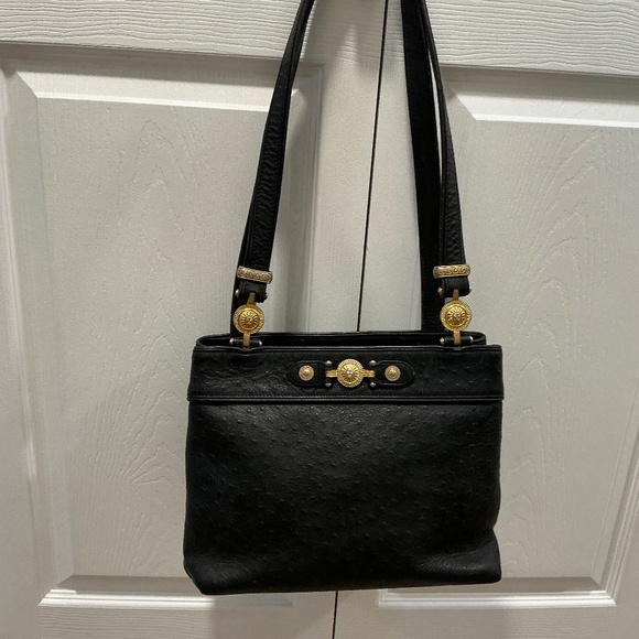 Versace Handbags - Vintage Gianni Versace ostrich shoulder bag